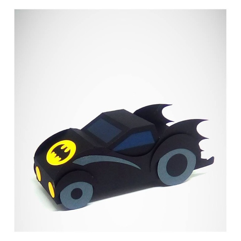 caixa Batmóvel - lembrancinhas - personalizados infantil - caixa batmóvel