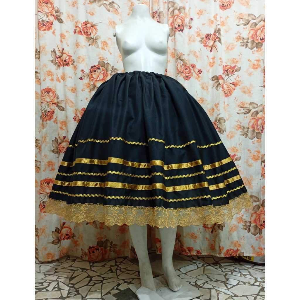 Saia Umbanda e Candomblé - Preta e Vermelha - dourada - 0,90 de alt por 3,5 metros em Oferta na Shopee