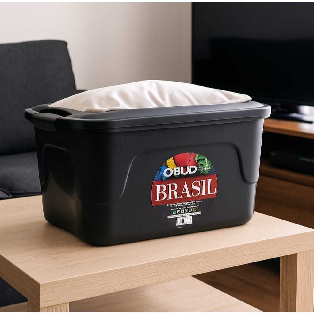 Caixa15L Organizadora Livros Brinquedos Utilidades com Alça Tampa com Lacre