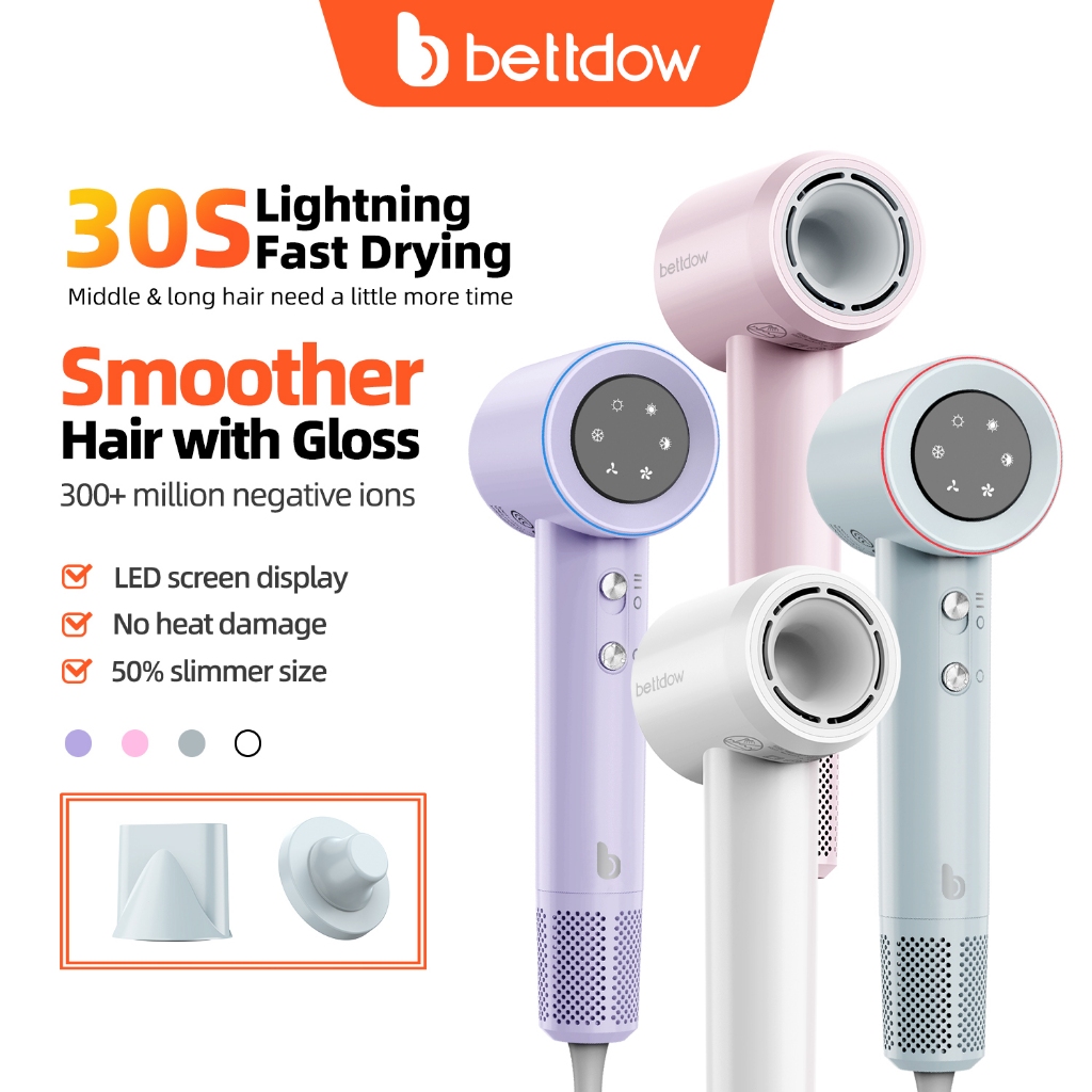 BETTDOW secador de cabelo de alta velocidade secador de cabelo de íon negativo secador de ...