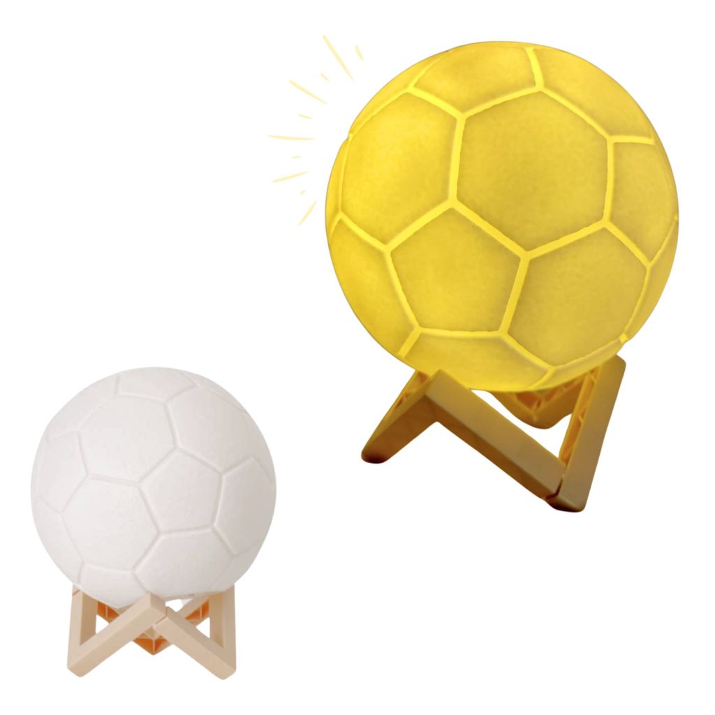 Abajur Infantil Luminária Bola de Futebol A Pilha Luminária Quarto de Menino