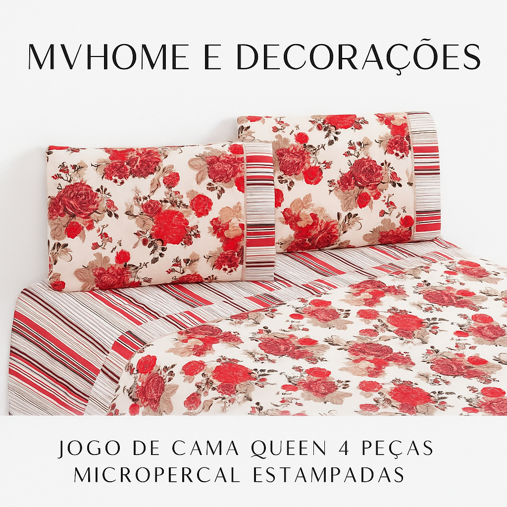 Jogo de Cama Casal Queen 4 Peças Microfibra Estampas Sortidas - Lindas Estampas em Oferta na Shopee