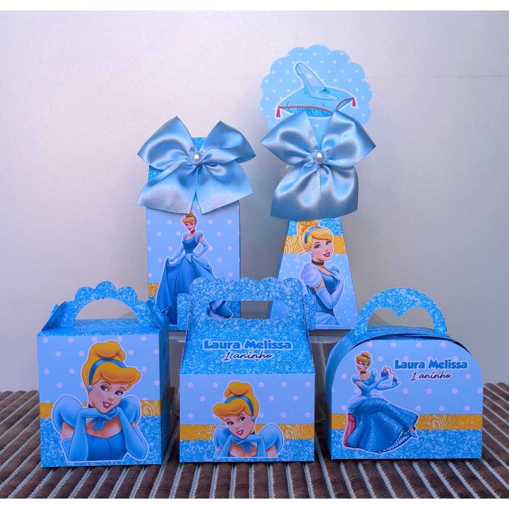 Kit Festa Cinderela Personalizados Lembrancinhas Caixinhas para festa PEGUE E MONTE