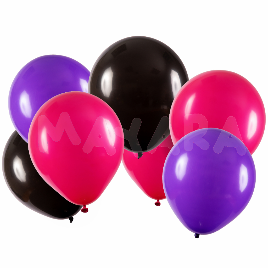75 unidades Balões - 8 Polegadas Bexigas Preto Roxo e Pink