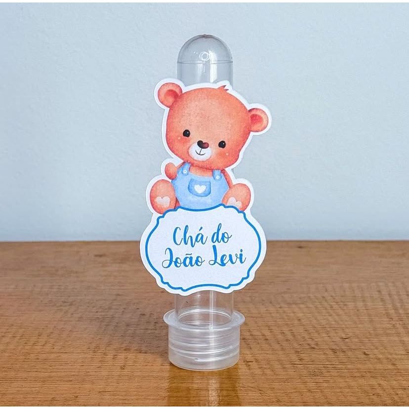 Apliques Personalizados para Tubetes CHÁ DE BEBE URSINHO - Lembrancinhas-Festa infantil-Aniversário-Papelaria