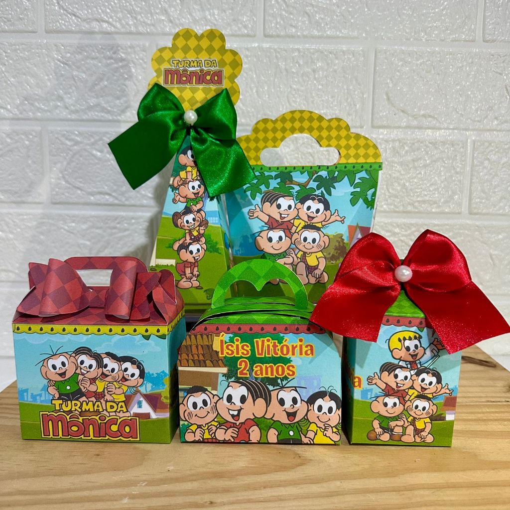 Kit Festa Turma Da Mônica  - Personalizados Lembrancinhas Caixinhas Para Festas PEGUE E MONTE