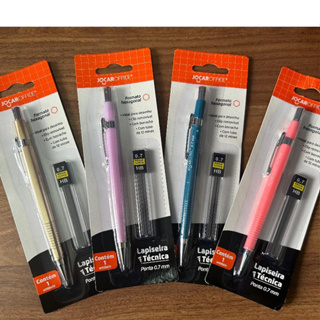 kit Lapiseira Técnica + tubo 12 grafites Hexagonal 0.7mm Jocar GRATIS CORES  voltas as aulas em Oferta na Shopee