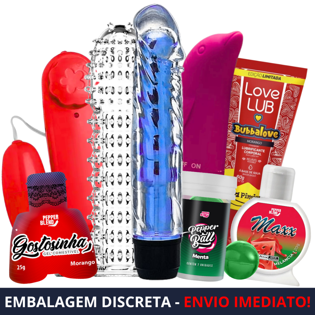 Kit Sex Shop Capa Peniana Plug Anal Estimulador Feminino Gel Oral Golfinho Ponto G Casal Produtos