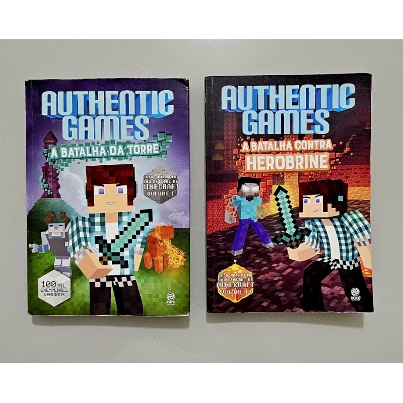 Livros Tema  Minecraft Volume 1 e 2 A Batalha da Torre e  A Batalha contra Herobrine