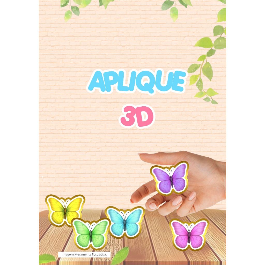 Aplique 3D BORBOLETAS CANDY em papel dourado laminado personalizado para lembrancinhas de aniversário CAIXAS,TUBETE.