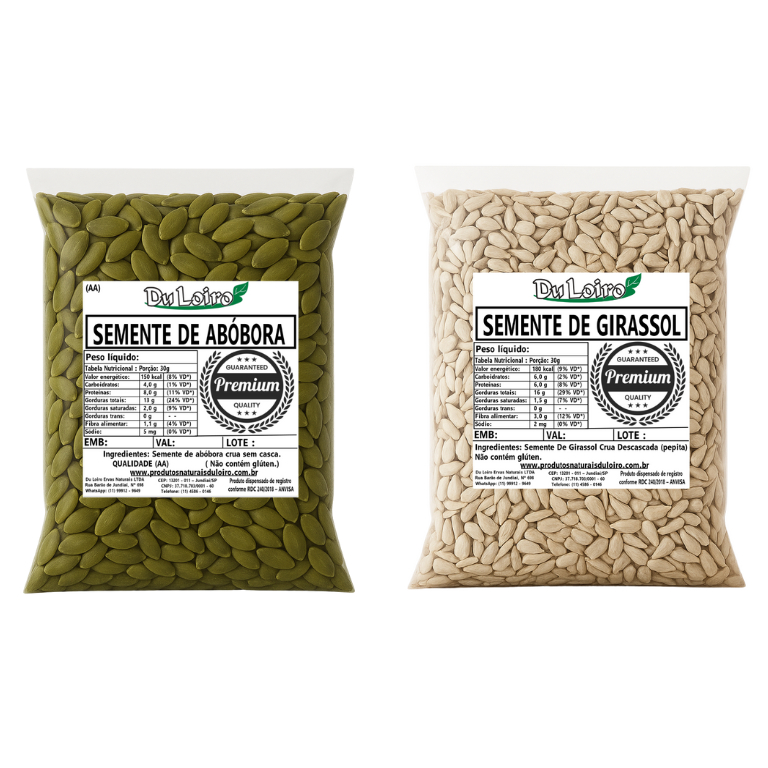 KIT SEMENTE DE ABÓBORA E GIRASSOL em Oferta na Shopee