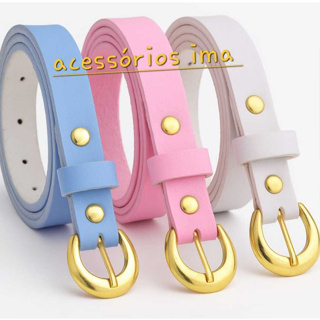 kit 3 cinto feminino fivela dourado infantil em Oferta na Shopee
