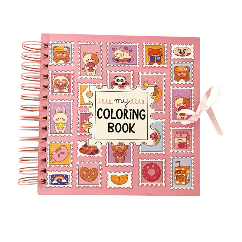 Livro De Colorir capa dura Buendia Ursinhos Kawaii 180gr 45 Desenho - hobonichi - planner - agenda - marcadores