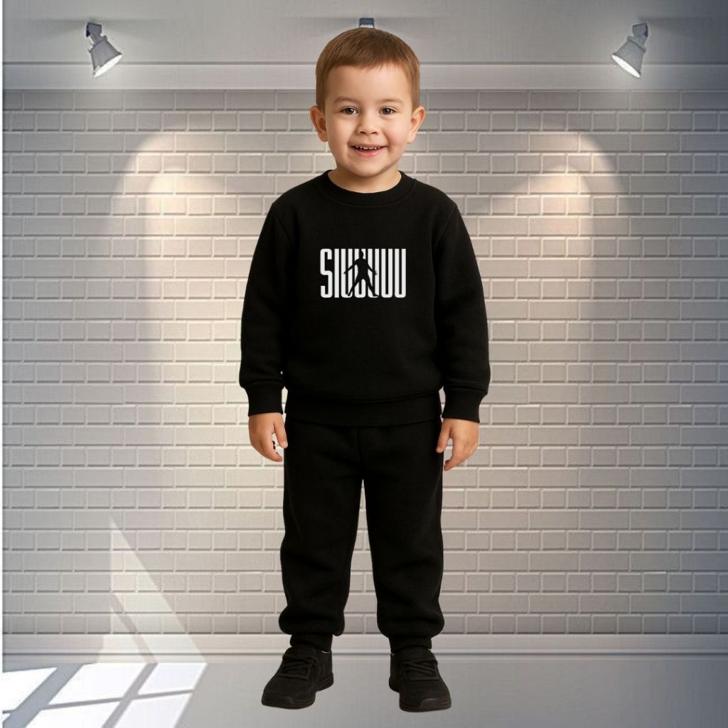 Conjunto Infantil Abrigo Para Menino Calça moletom + Blusa De Frio Flanelada CR7 Cristiano Ronaldo