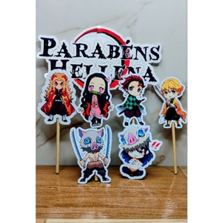 Topo de bolo personalizado Démon Slayer(kimetsu no yaiba) em Oferta na Shopee