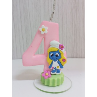 vela de biscuit smurfs (smurfette) topo de bolo|vela de aniversário em Oferta na Shopee