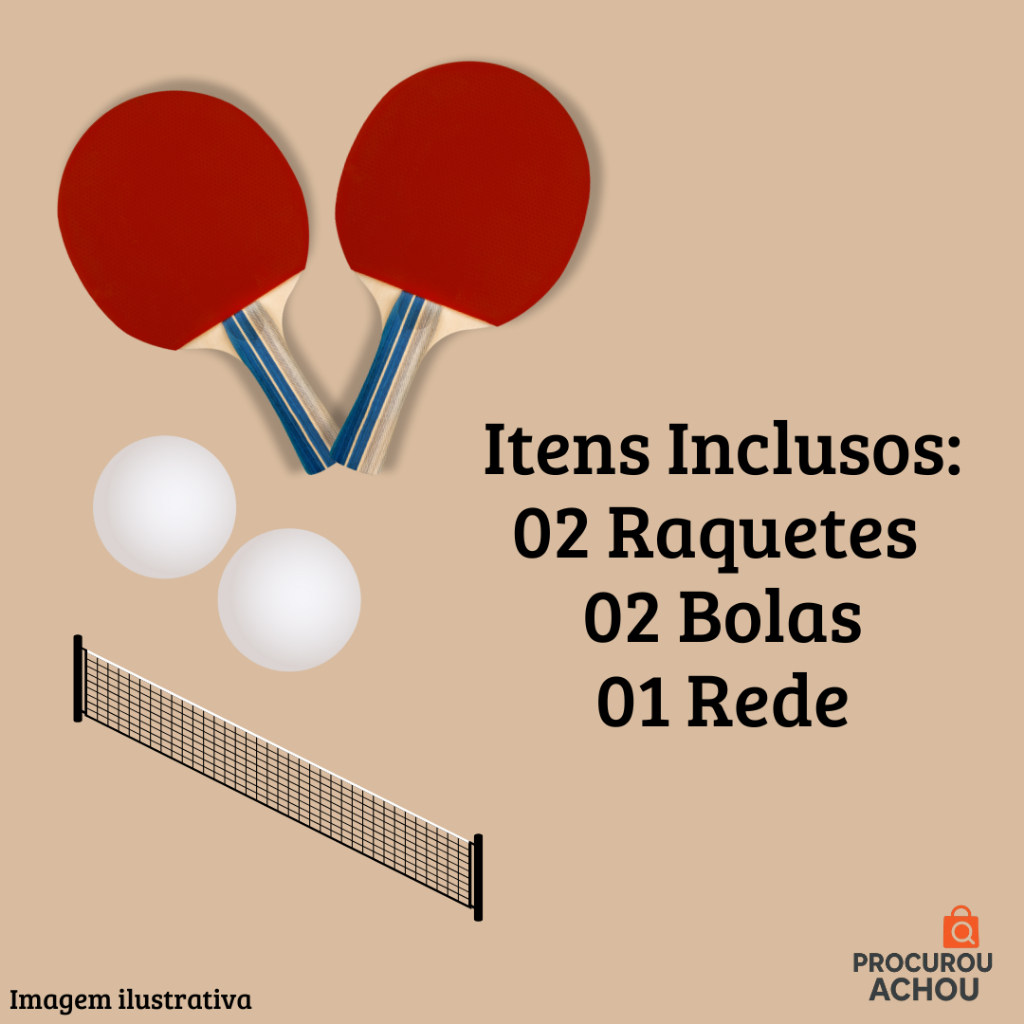 Kit Tênis de Mesa Infantil Ping Pong Raquete Bola e Rede