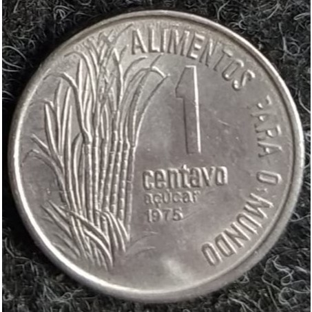 JR-954 Moeda 1 Centavo 1975  (Série FAO - Cana de açúcar)