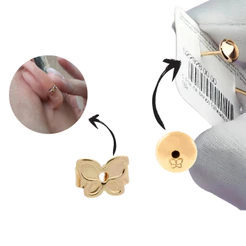 Tarraxa baby ou borboleta da Rommanel Banhada a Ouro 18K