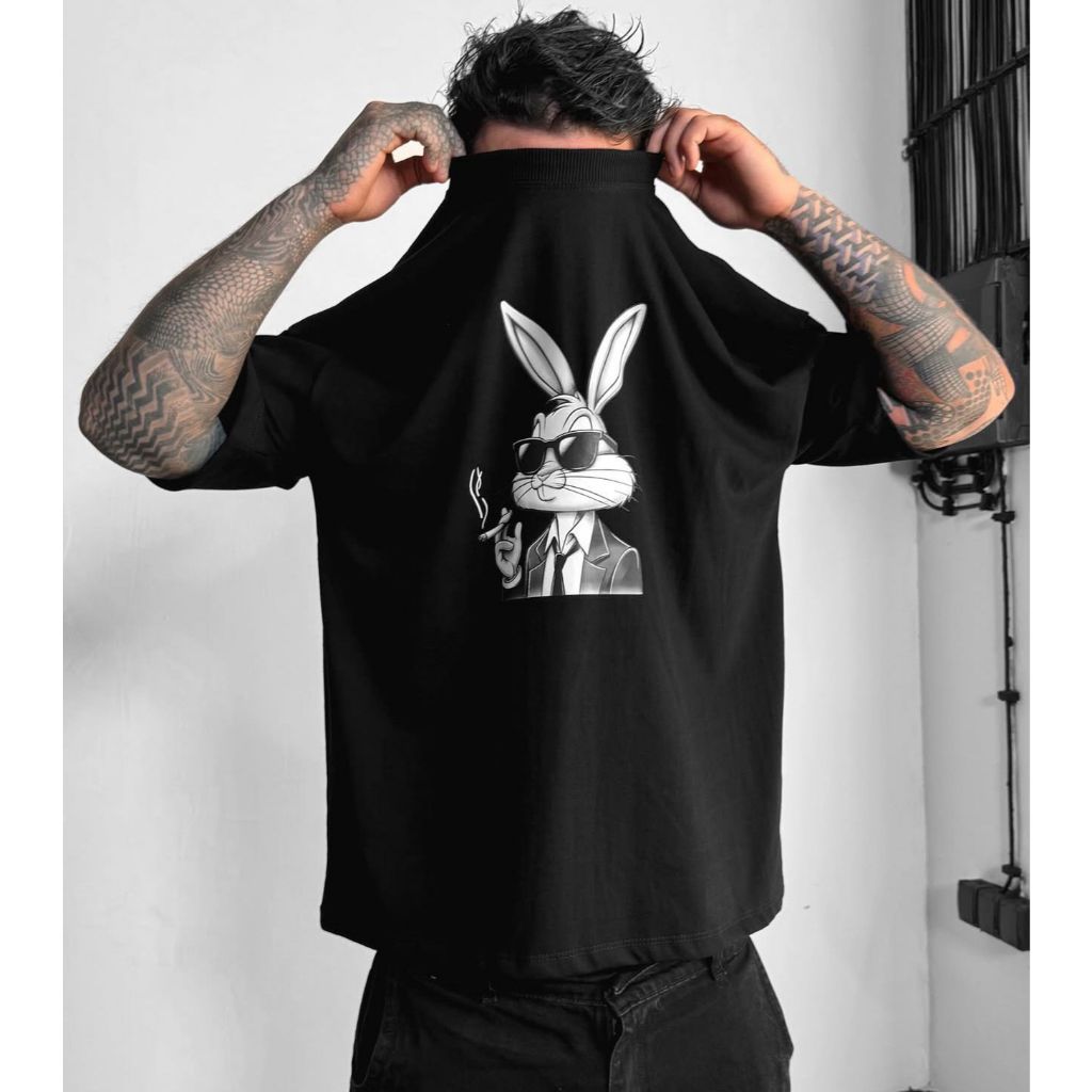 Camiseta Oversized Pernalonga Mafioso Streetwear Unissex Plus Size Aftersoul