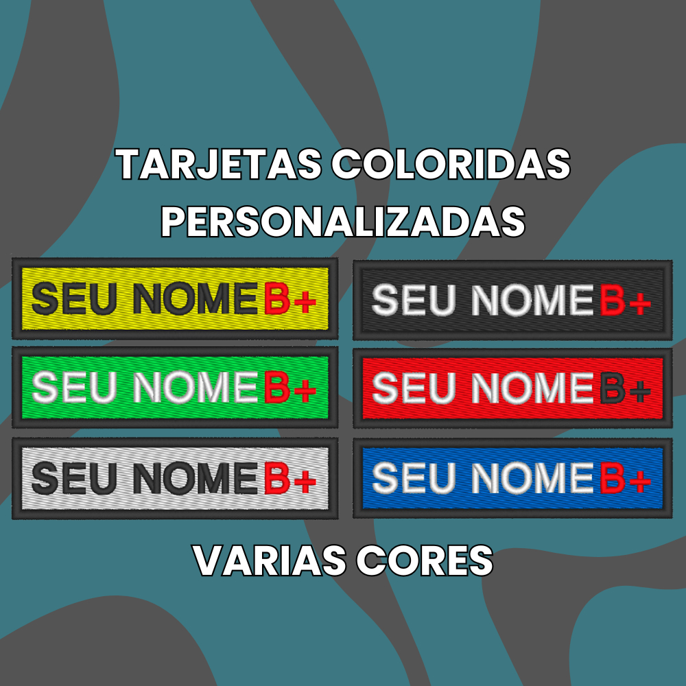Tarjeta Patch Sutache Bordado Personalizado Varias Cores Amarelo Azul Verde Vermelho
