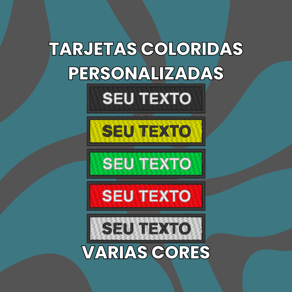 Patch Tarja Nome e Bandeira Bordado Termocolante/Velcro Tarjeta Identificação Sutache Personalizado