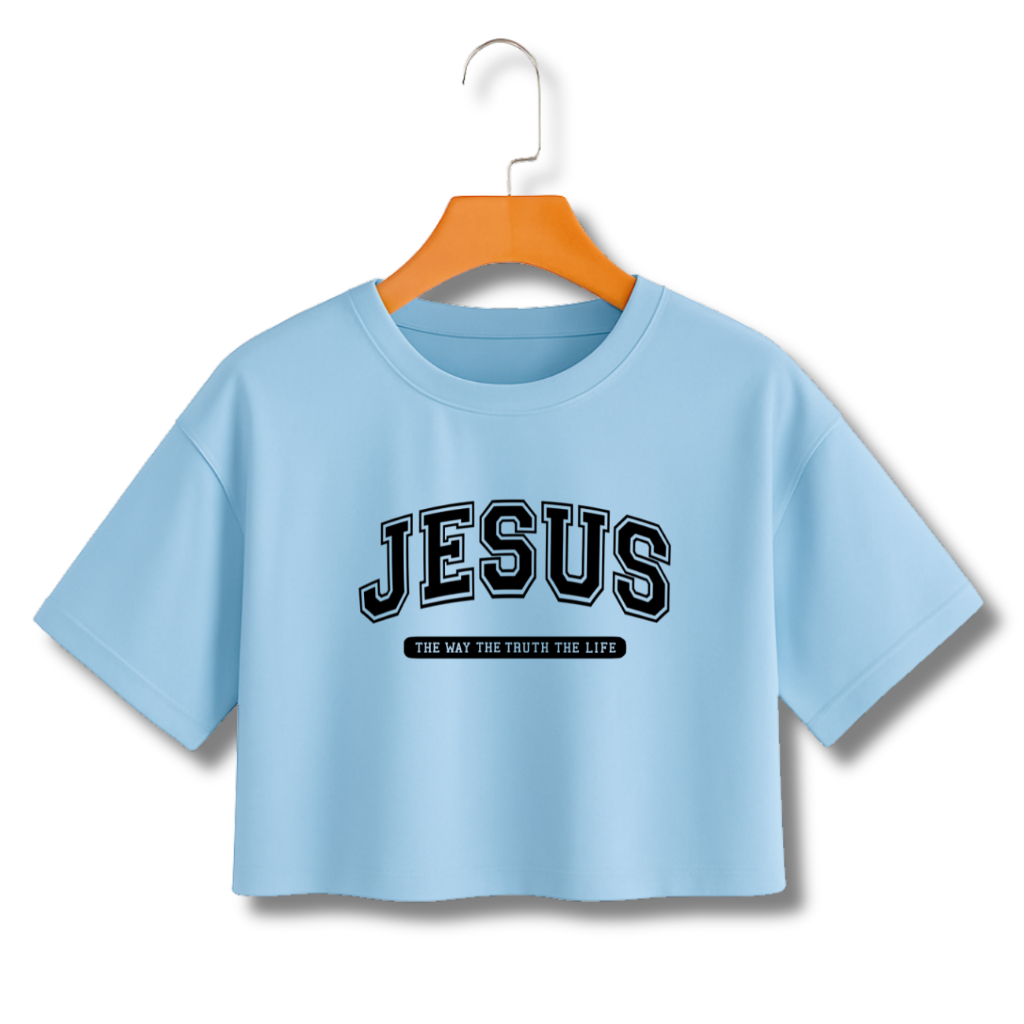 BLUSA ESTILO CROPPED FEMININO JESUS THE WAY ROUPA RELIGIOSA