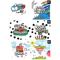 Arte Impressa Feliz dia dos Professores | Imagens prontas para estampar Canecas | Sublimação | Personalizada | Pack 01