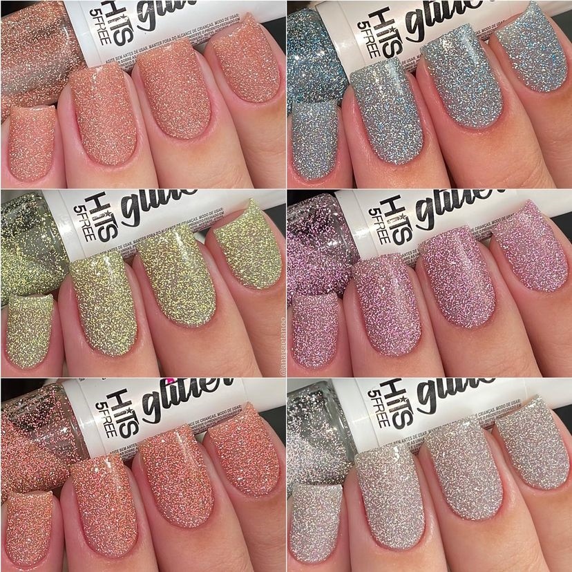 HITS - Esmalte Glitter Coleção Diamante Reflexivo 5Free - Lindas Cores - Escolha ! - 8ml em Oferta na Shopee