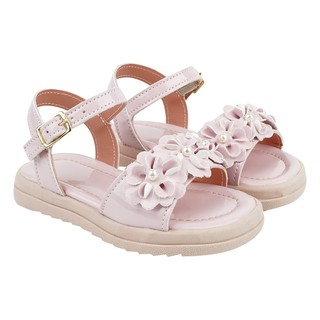 Sandália Infantil Menina Plana Moda Verão Moderna Confortável Delicada com Flores