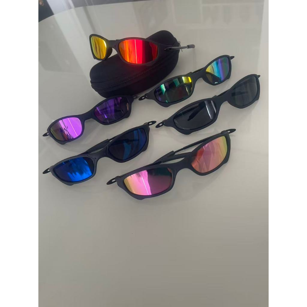 Óculos de Sol Masculino Esportivo – Armação Preta, Lentes Polarizadas Espelhadas UV400 + Estojo em Oferta na Shopee