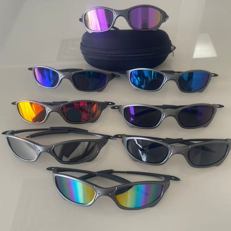 Óculos de Sol Masculino Esportivo – Armação Cinza, Lentes Polarizadas Espelhadas UV400 + Estojo