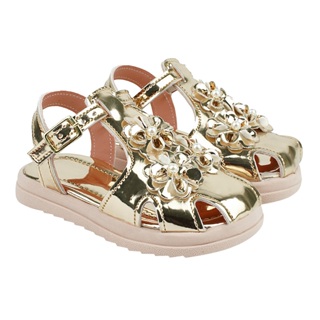 Sandália Feminina Infantil com Enfeite de Flores, Macia e confortável em Oferta na Shopee