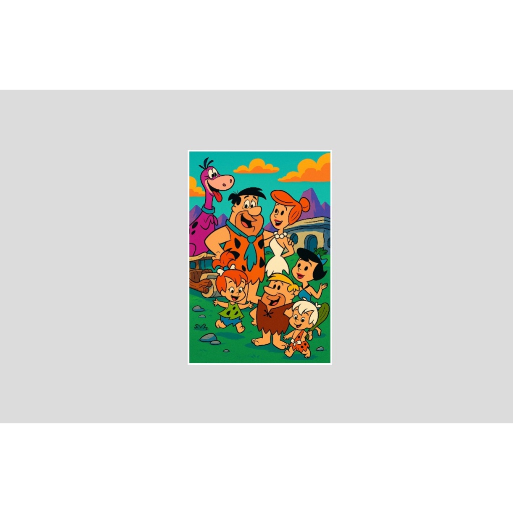 Quadro Flintstones Pedrita Barney Betty Fred Wilma Dino 80
