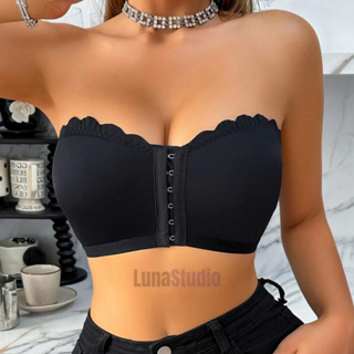 Sutiã Babado Premium Fecho Frontal Três Níveis Top Sem Alça Reforçado Bojo Removível em Oferta na Shopee