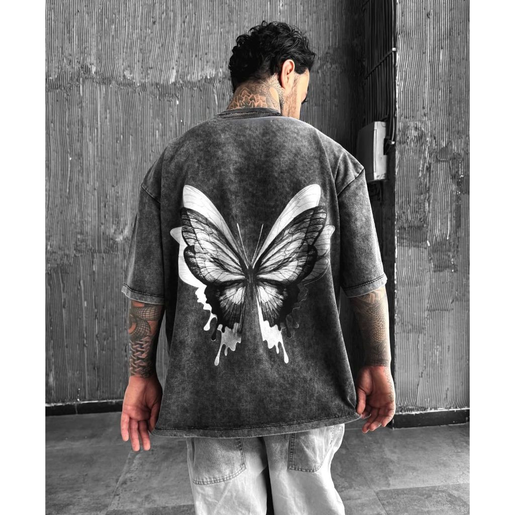 Camiseta oversized Savage borboleta streetwear unissex plus size Aftersoul algodão