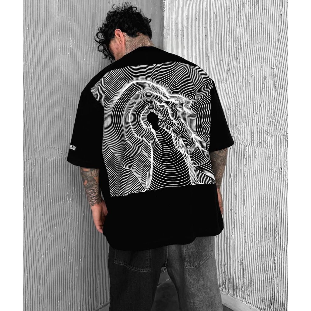 Camiseta oversized preta streetwear unissex Befriends The Bold Aftersoul 100% algodão