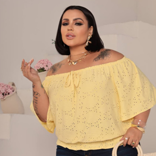 Blusa Cigana Lessie Feminina Ombro a Ombro Tecido Leve Confortável Tamanho Único GG ao G1 Moda Casual em Oferta na Shopee