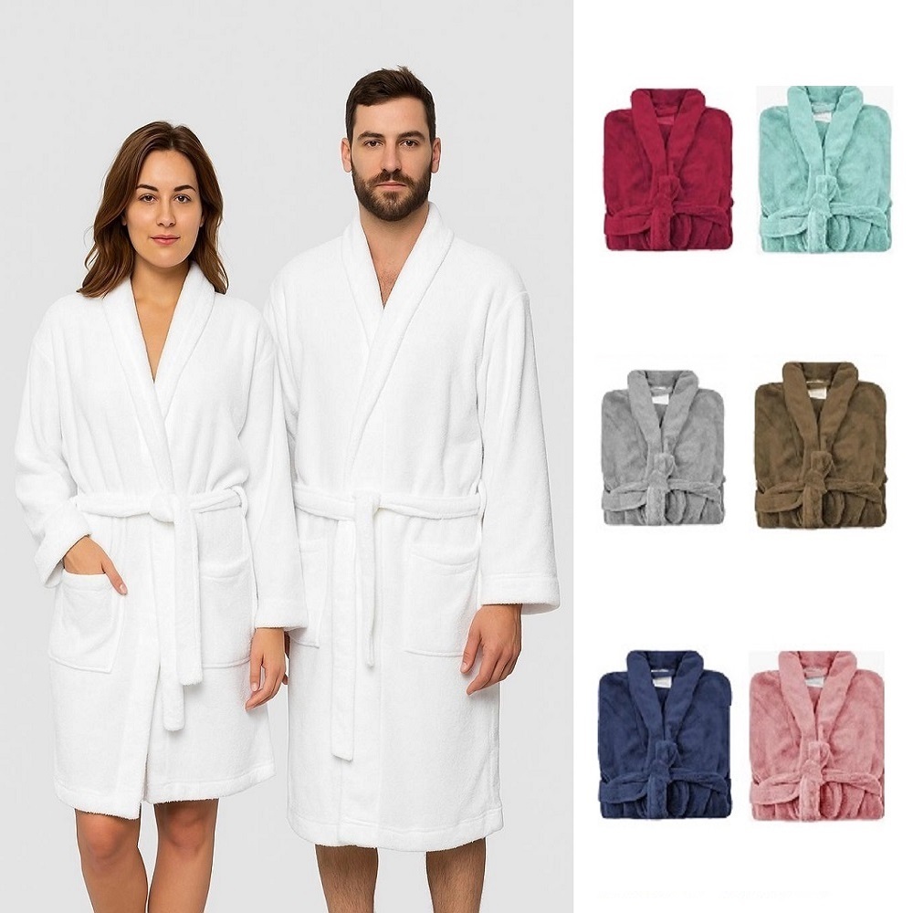 Roupão Luxo Branco Neo Velour Ultra Macio Aveludado Microfibra Adulto M e G Unissex Masculino e Feminino