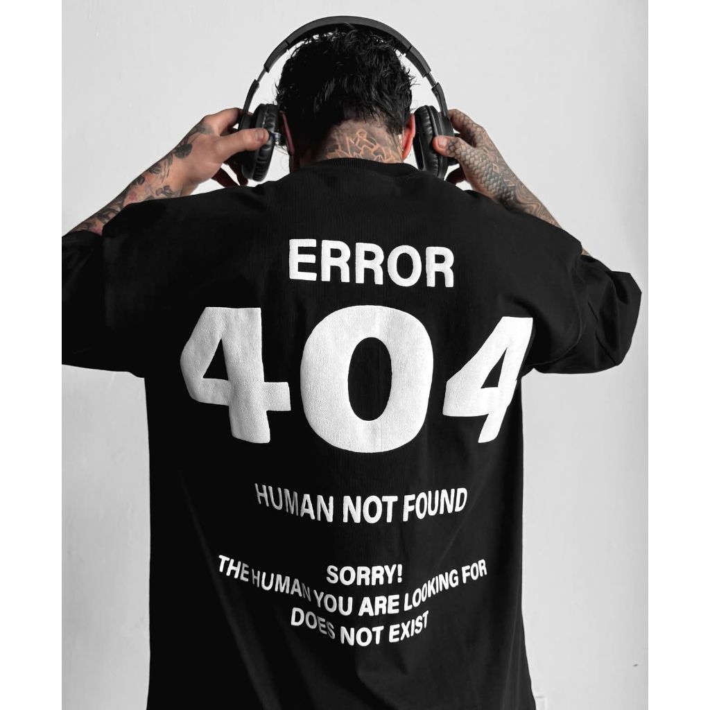 Camiseta oversized Error 404 streetwear unissex 100% algodão Aftersoul