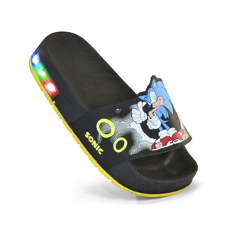 Chinelo Infantil Sonic com LED – Slide Leve e Confortável para Crianças | Envio Imediato em Oferta na Shopee