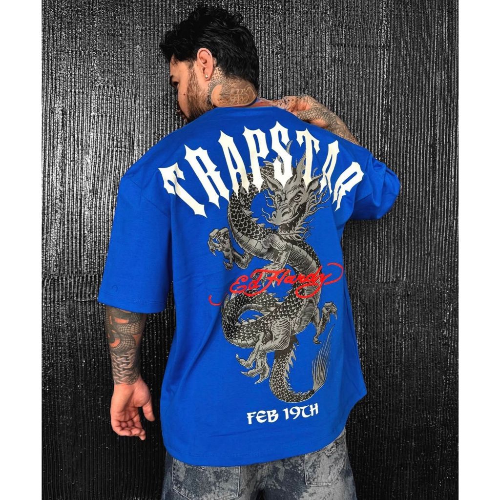 Camiseta Oversized Trapstyle Dragão Tattoo Aftersoul Unissex Plus Size P ao G5 100% Algodão