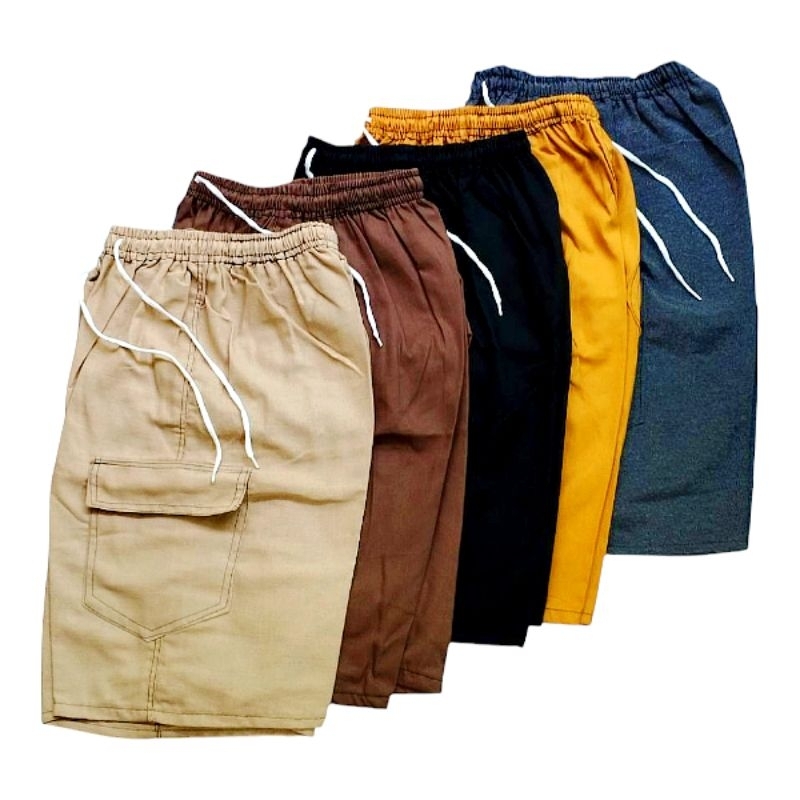kit 10 bermudas masculinas sarja cargo cós elástico básica adulto revenda