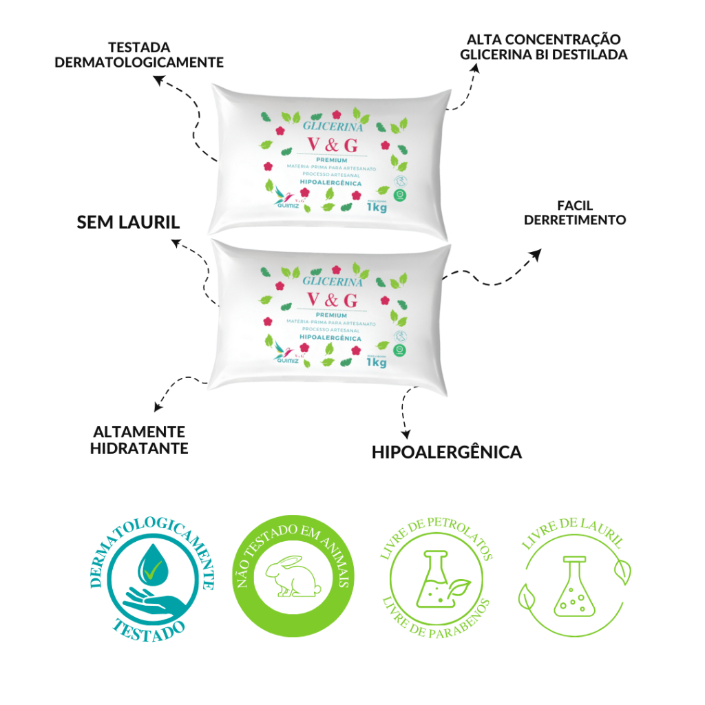 Kit 2 kg - Base Glicerinada V&G Melhor base para sabonete artesanal em Oferta na Shopee