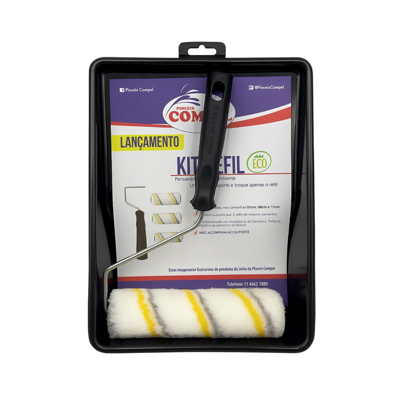Kit pintura com rolo 15 cm sem respingo mais bandeja pequena em Oferta na Shopee