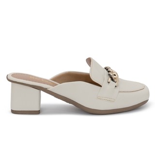 Mule Macerata Bico Quadrado com Salto Bloco Feminino Sapato Corrente da Moda Verão Ref: Q-1200