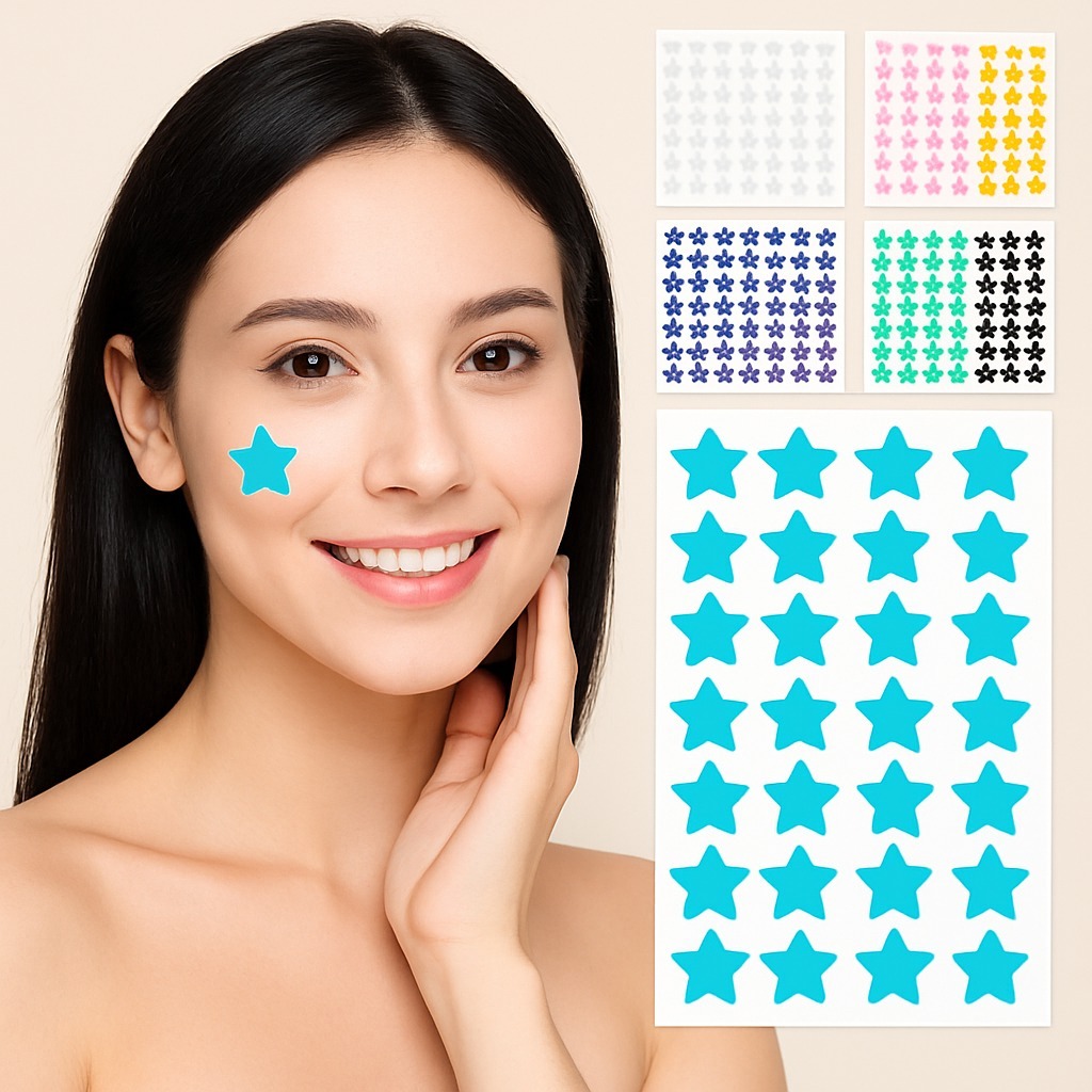 Adesivo para espinha estrela 40/200/240 colorido transparente tratamento acne hidrocoloide em Oferta na Shopee