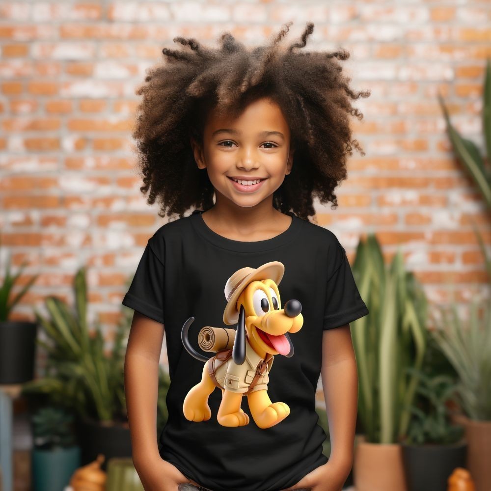 Camisa Kids Camiseta Infantil Blusa Unissex Algodão Criança Pluto Cachorro Disney Desenho Animado