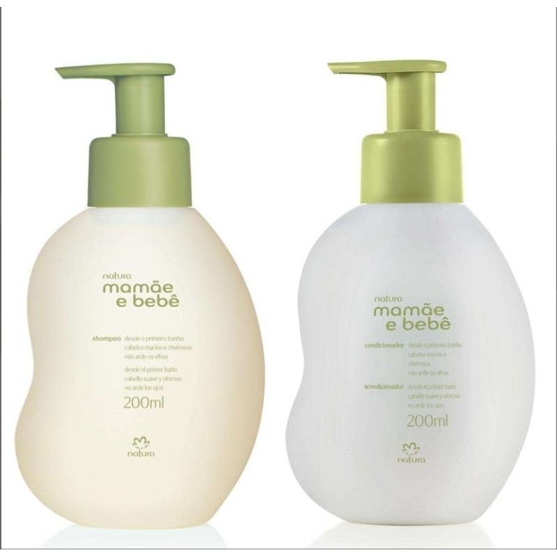 Shampoo e Condicionador Natura Mamãe e Bebê -200ml Refil/Frasco