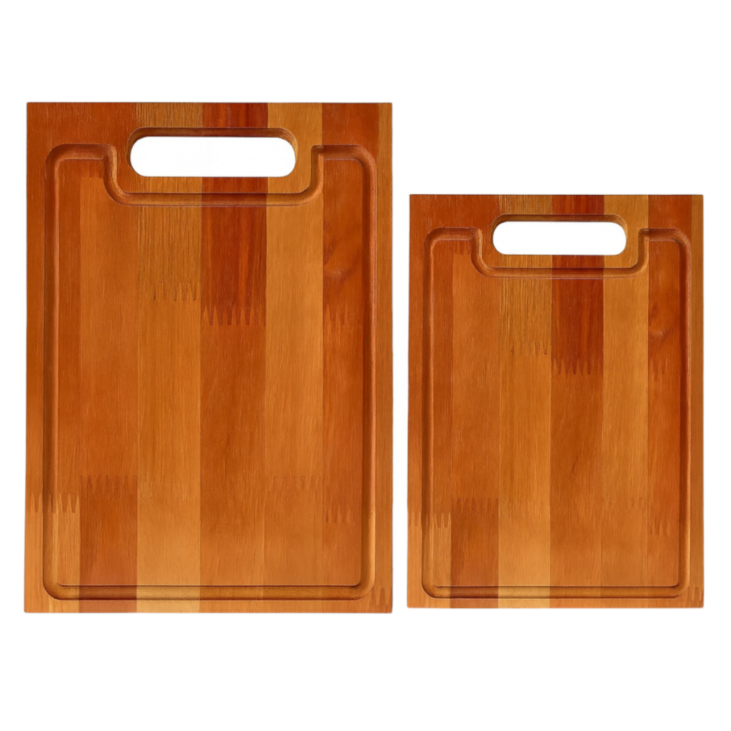 Kit 2 Tábuas de Carne Madeira – Tamanho Médio e Grande para Churrasco, Petisco e Cozinha